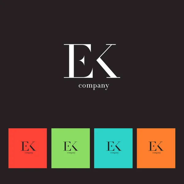 E & Logo písmena K — Stockový vektor