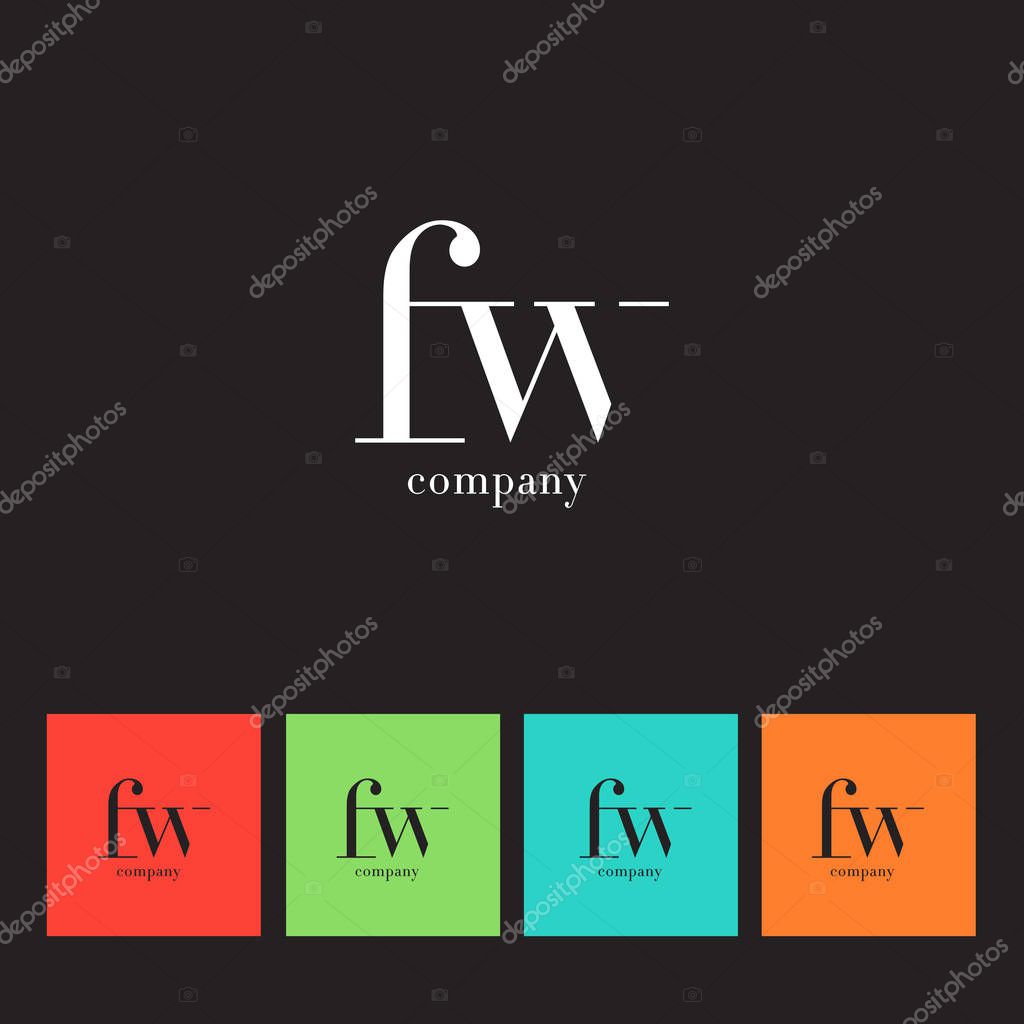 F & W Letters Logo Template Vector.