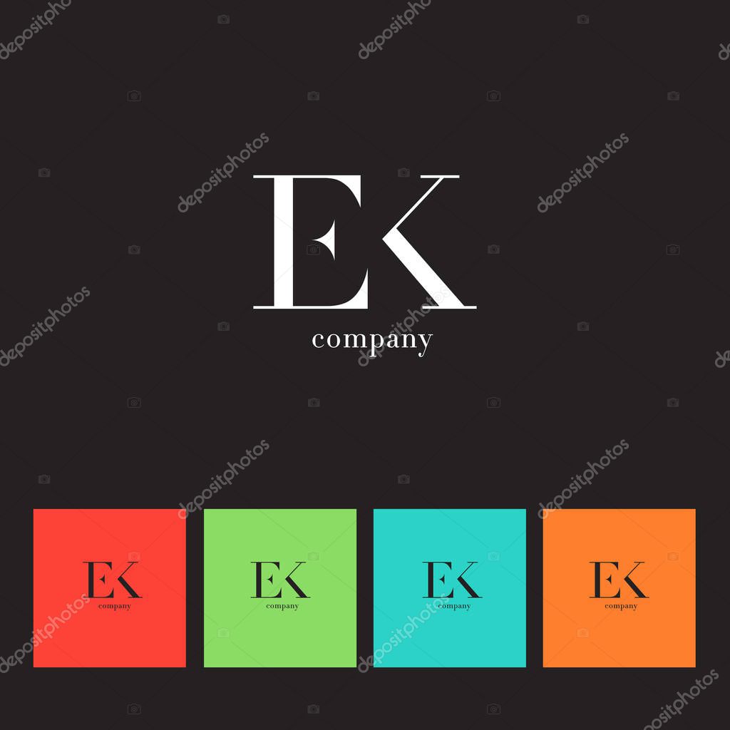 E & K Letters Logo Template Vector.