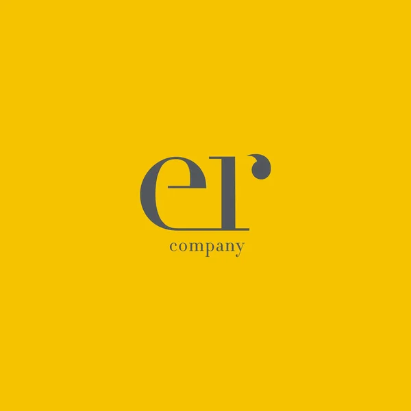 E & R Letters Logo — 스톡 벡터