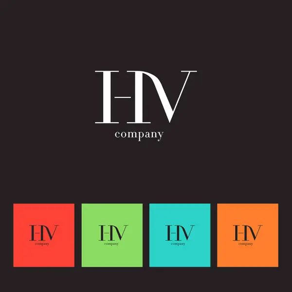 H & V Letters Logo — Stock Vector