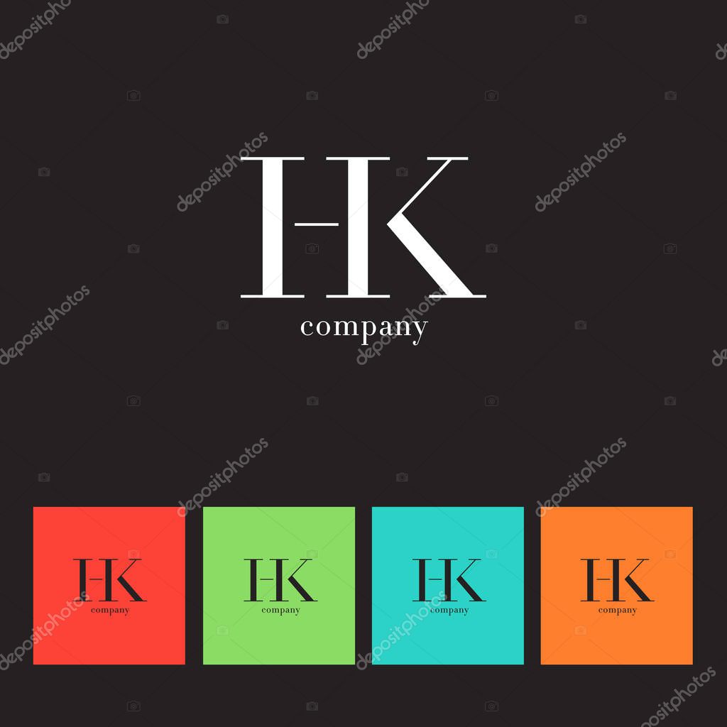 H & K Letters Logo Template Vector.
