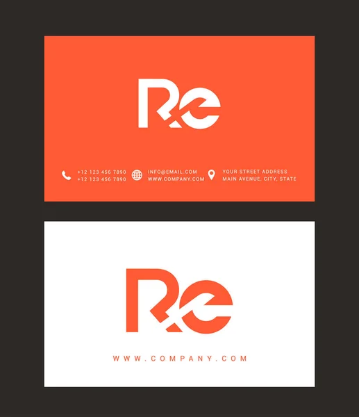 Icona con logo lettera R & E — Vettoriale Stock