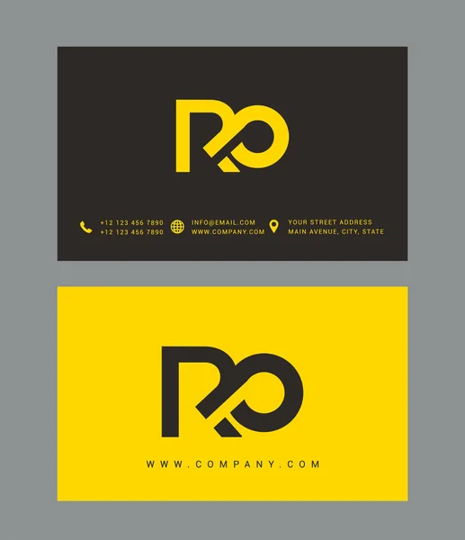 R ・ O 文字ロゴのアイコン — ストックベクタ