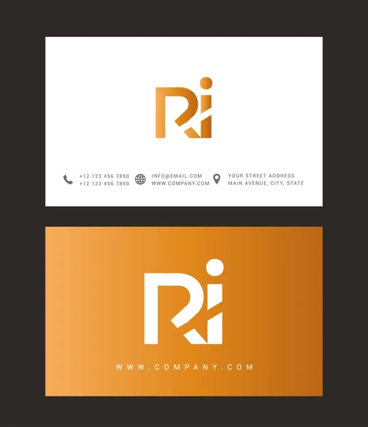 R & I Letter Icon — стоковый вектор