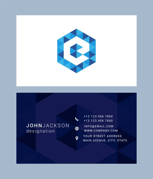 Business card template with letter E — Wektor stockowy