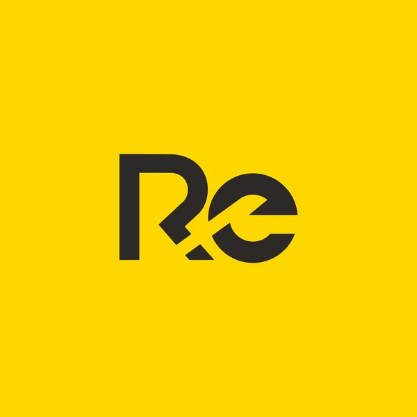 R & E Letter Logo — 스톡 벡터