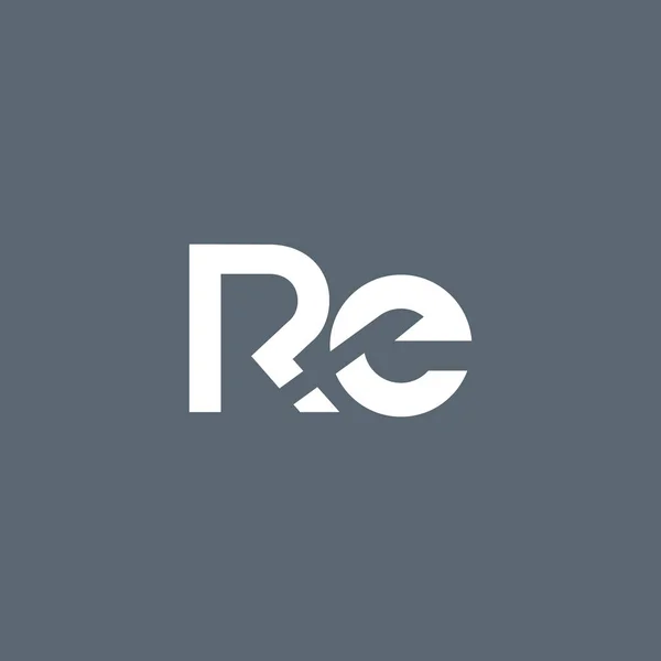 Logo lettera R & E — Vettoriale Stock