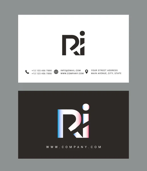 Icono del logotipo de la carta de R & I — Vector de stock