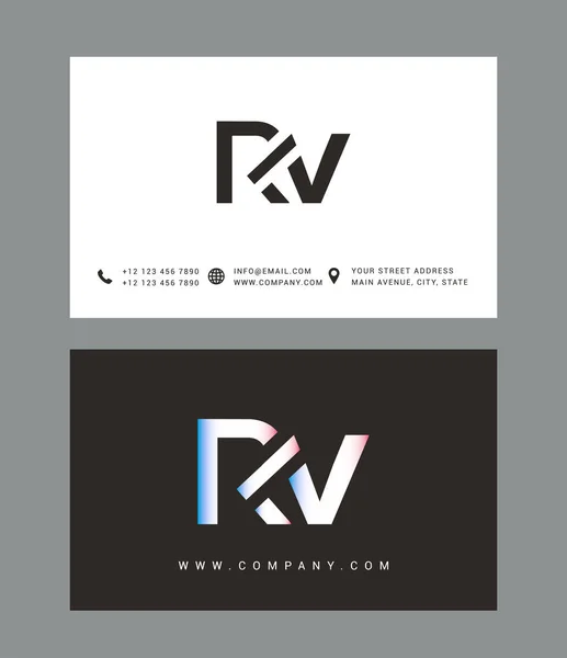 Піктограма логотипу R & V літери — стоковий вектор