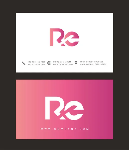 Ícone do logotipo da letra R & E — Vetor de Stock