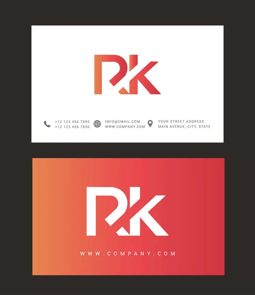 Ícone do logotipo da letra R & K — Vetor de Stock