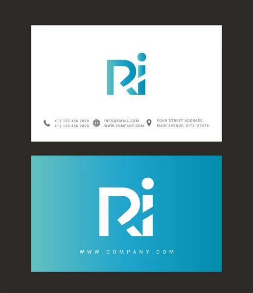 R & i Buchstabe Logo-Symbol — Stockvektor
