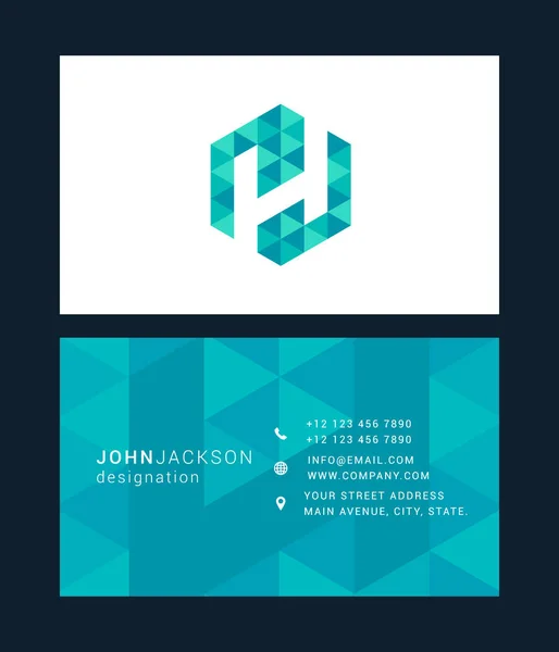 Business card template with letter H — Stock Vector