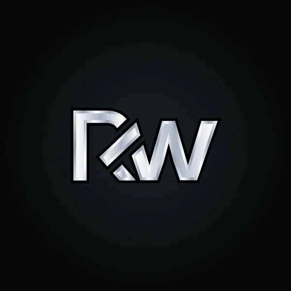 R & W Letter Logo — 스톡 벡터