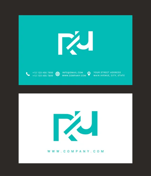 Icona con logo lettera R & U — Vettoriale Stock