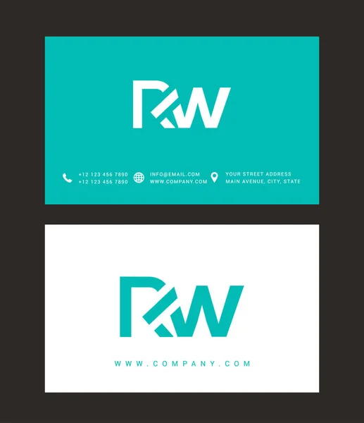 R & W 字母标志图标 — 图库矢量图片