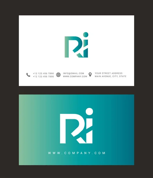 Icono del logotipo de la carta de R & I — Vector de stock