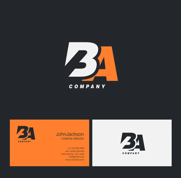 Logotipo de letra B & A — Vector de stock