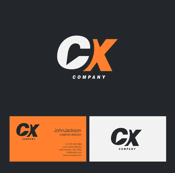 C & X Letter Logo — Stock Vector