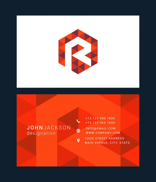 Business card template with letter R — Stockvector