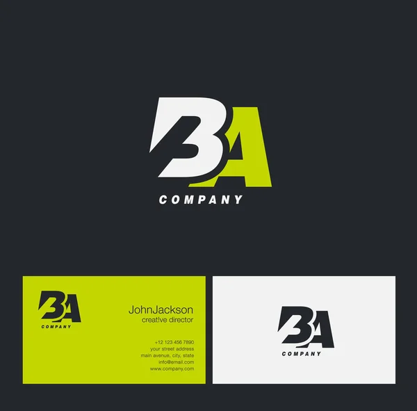 Logotipo de letra B & A — Vector de stock