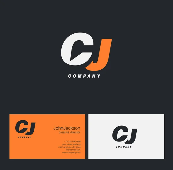 C & J Letter Logo — Stock Vector
