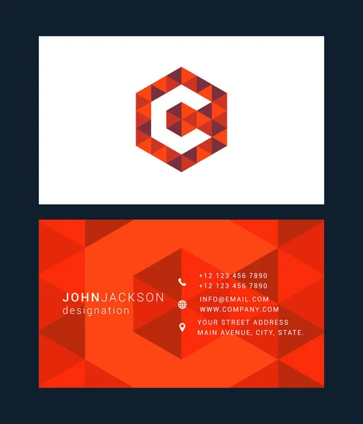 Business card template with letter C — Wektor stockowy