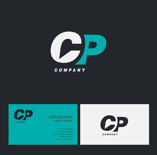 Logotipo da letra C & P — Vetor de Stock