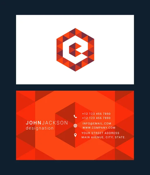Business card template with letter E — Wektor stockowy