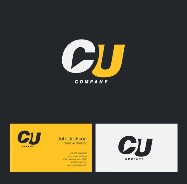 Logo lettera C & U — Vettoriale Stock