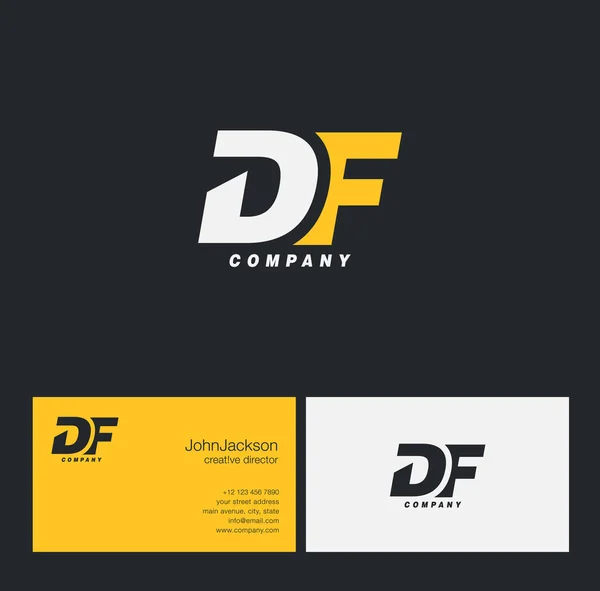 D & λογότυπο γράμμα F — Διανυσματικό Αρχείο