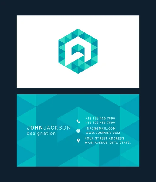 Business card template with letter A — Stock Vector