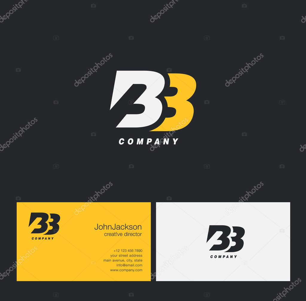 B & B Letter Logo, with Business Card Template Vector illustration, corporate identity