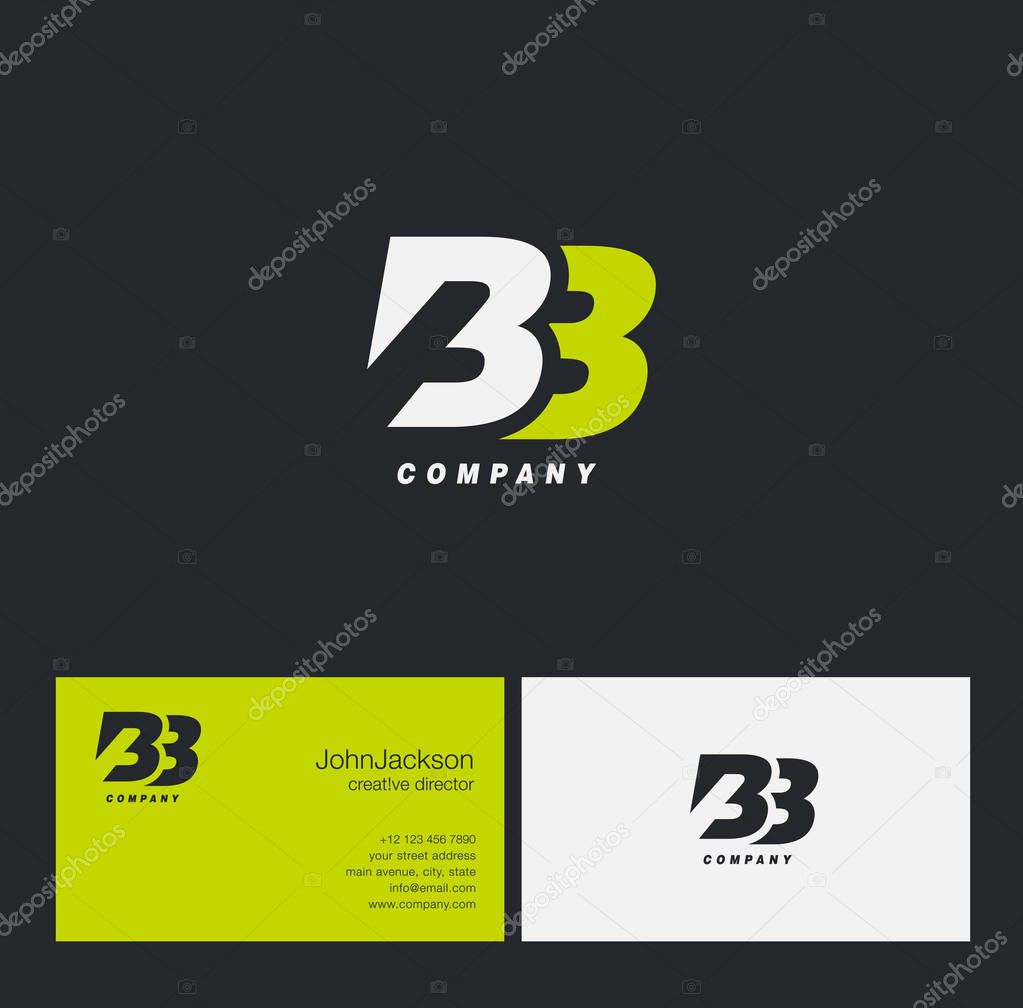B & B Letter Logo, with Business Card Template Vector illustration, corporate identity