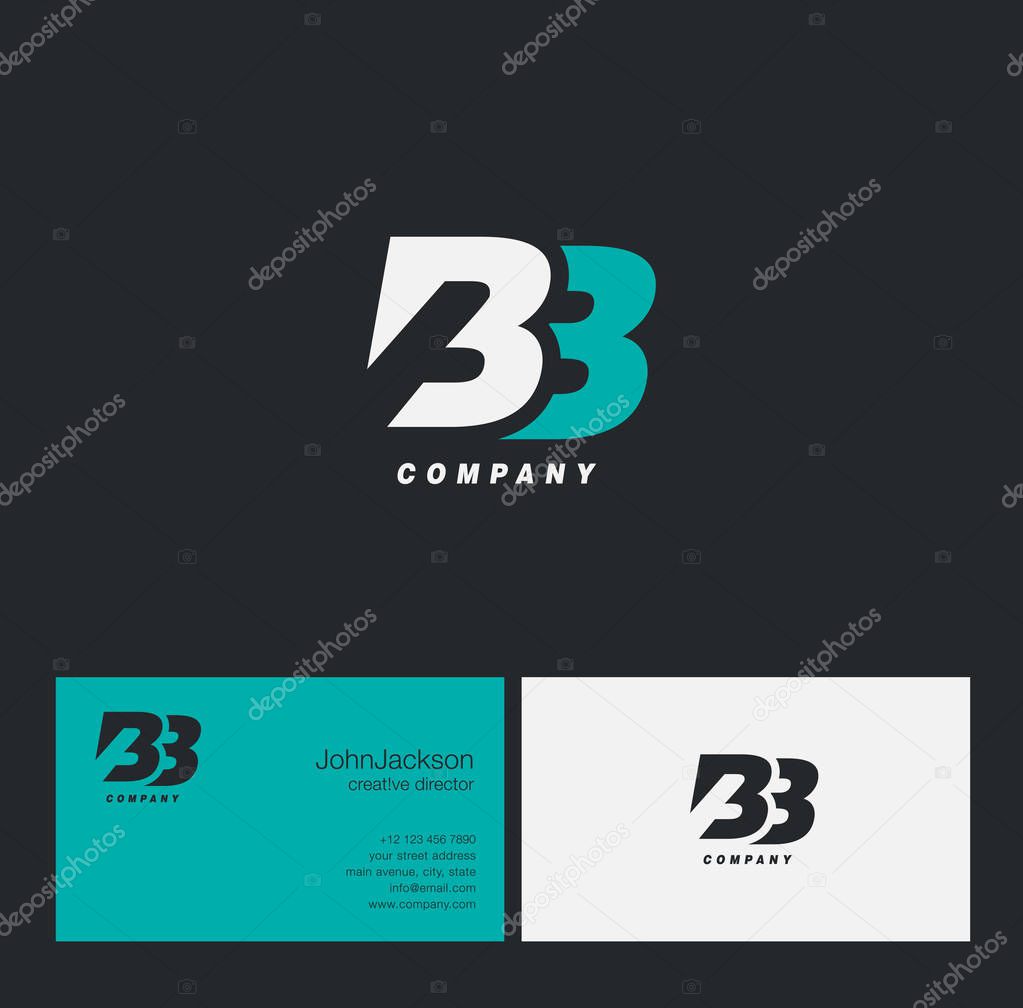 B & B Letter Logo, with Business Card Template Vector illustration, corporate identity