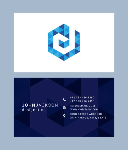 Business card template with letter D — Wektor stockowy