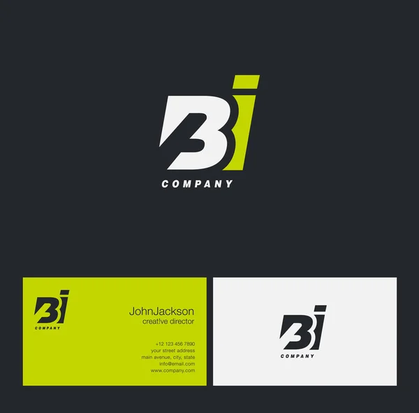 Logotipo de letra B & I — Vector de stock