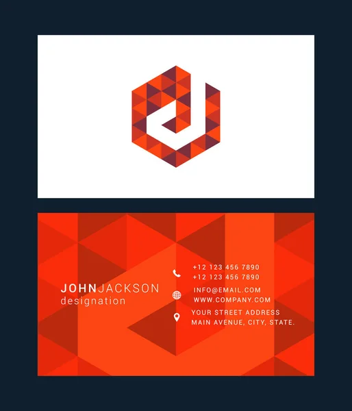 Business card template with letter J — Stockvector