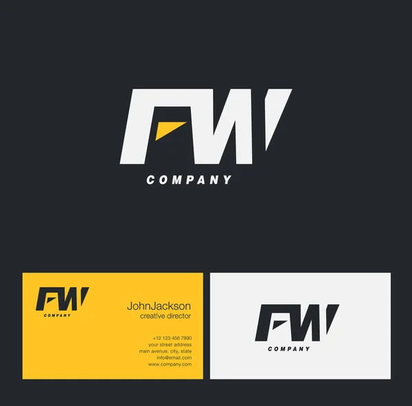 Logotipo de letra F & W — Vector de stock
