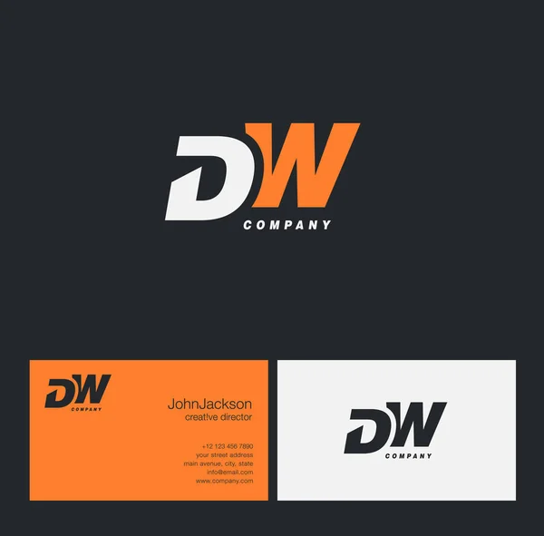 D ve W harf Logo — Stok Vektör