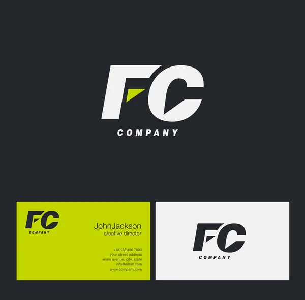 F & Logo písmeno C — Stockový vektor