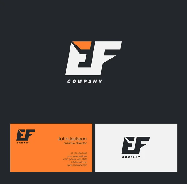 Logotipo da letra E & F — Vetor de Stock