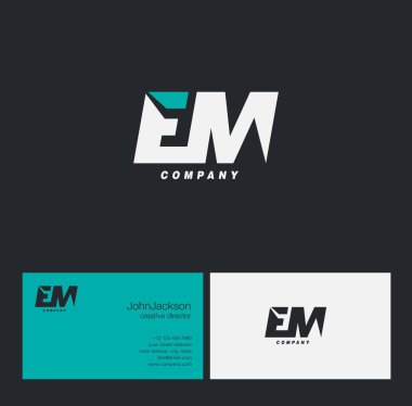 E ve M harfi logosu  