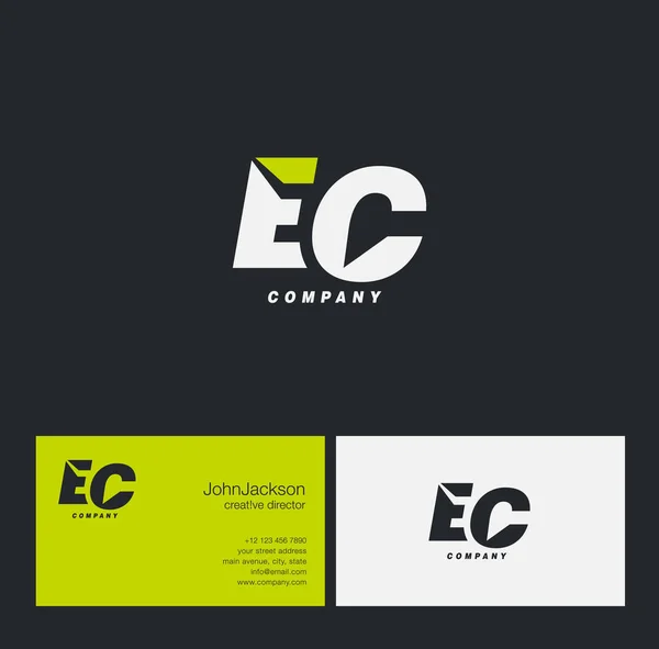 E ve C harfi Logo — Stok Vektör