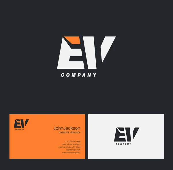 Logo Huruf E & V - Stok Vektor