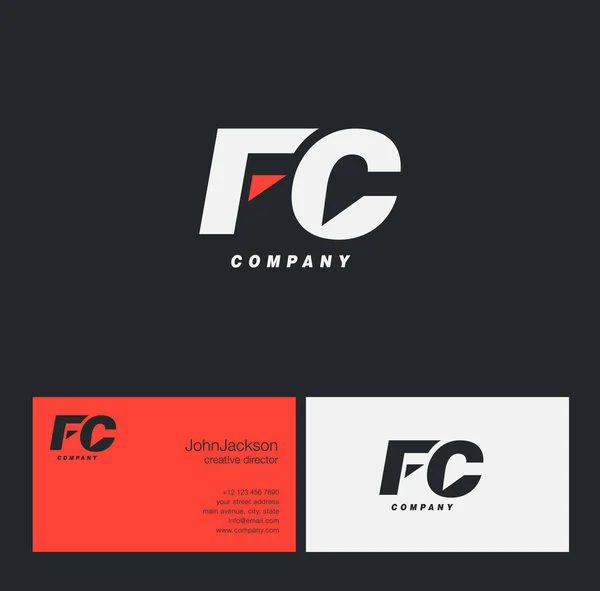 F & λογότυπο γράμμα C — Διανυσματικό Αρχείο