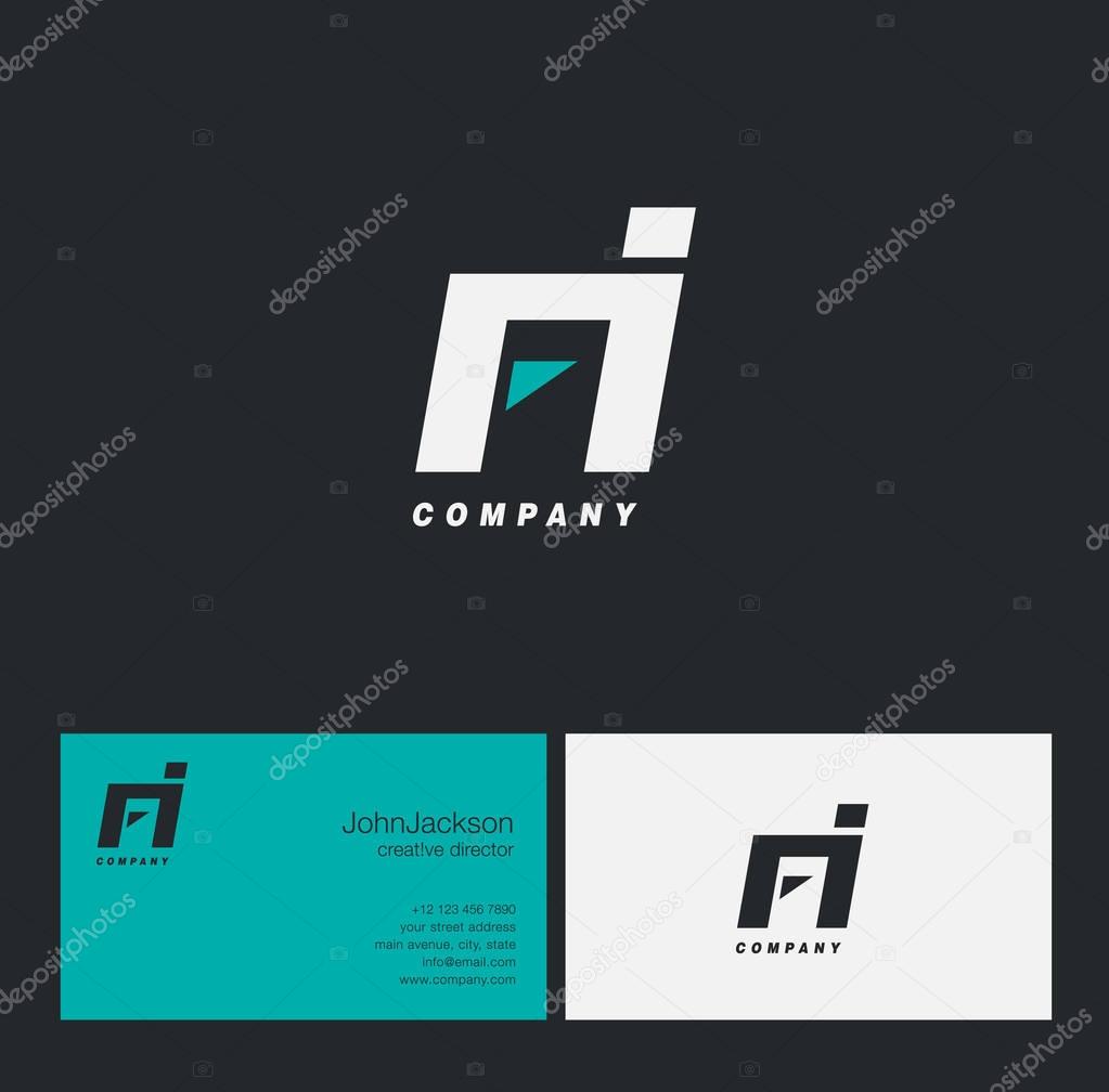 F & I Letter Logo, with Business Card Template Vector illustration