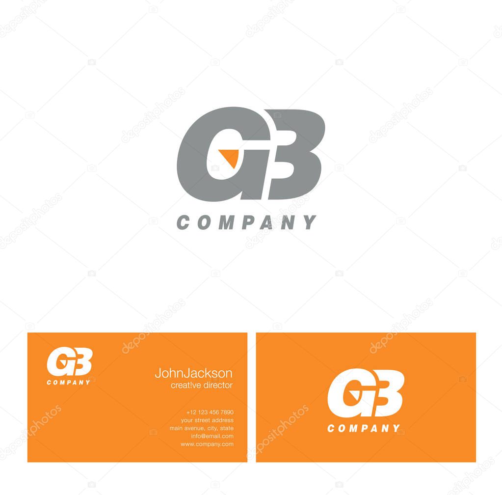 G & B Letter Logo, with Business Card Template Vector illustration