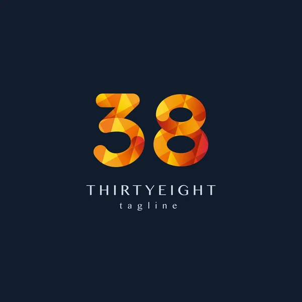 Treinta y ocho signo Logo — Archivo Imágenes Vectoriales